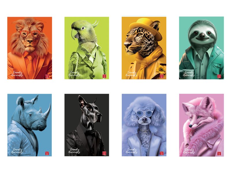 Maxi Quaderno TRENDY ANIMALS  - 4M - Quadretto da 4mm
