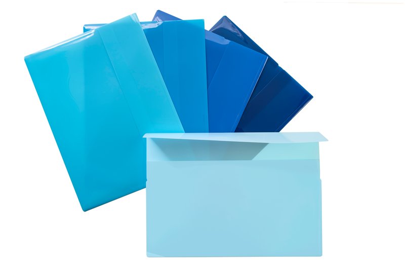 Cartelline con tasca - pp glossy - SFUMATUREdi - 5 sfumature di blu - 30x22 cm - conf. 5 pz