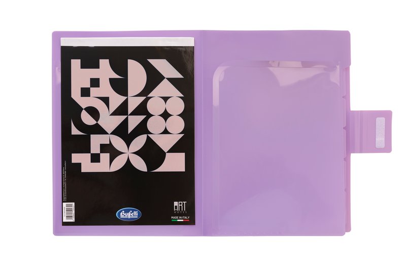 Classificatore a soffietto SFUMATUREdi - polipropilene - 6 scomparti - 2 tasche interne - 21x29,7 cm - chiusura con velcro - viola