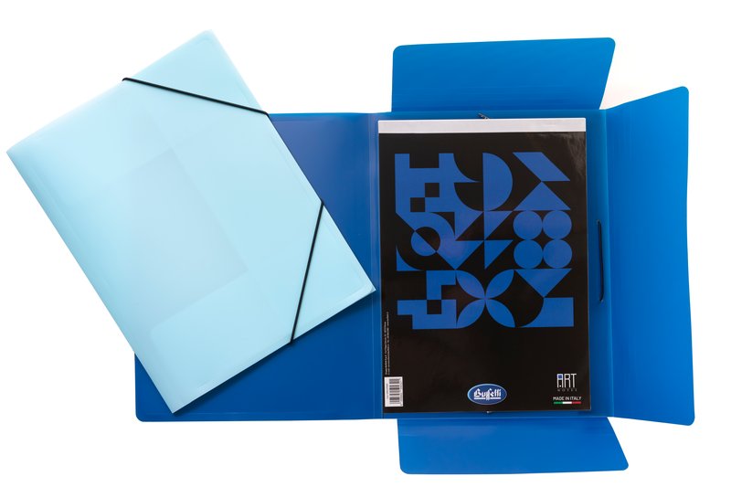 Cartellina con elastico angolare SFUMATUREdi - polipropilene - 29,7x21 cm - 4 sfumature blu