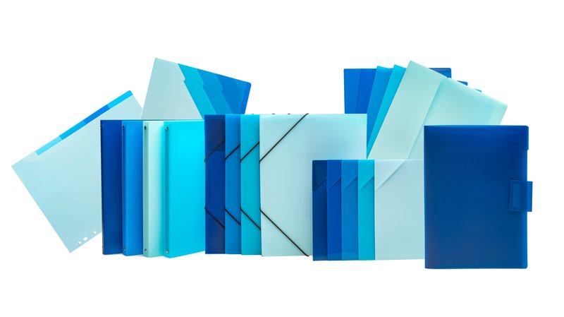 Cartelline con tasca - pp glossy - SFUMATUREdi - 5 sfumature di blu - 30x22 cm - conf. 5 pz