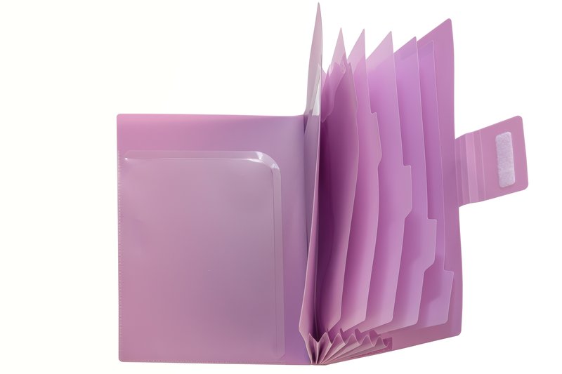 Classificatore a soffietto SFUMATUREdi - polipropilene - 6 scomparti - 2 tasche interne - 21x29,7 cm - chiusura con velcro - viola
