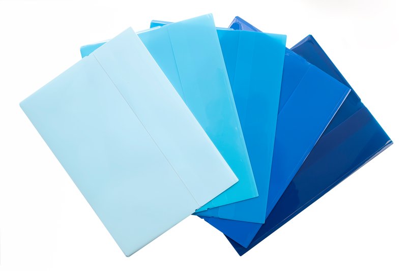 Cartelline con tasca - pp glossy - SFUMATUREdi - 5 sfumature di blu - 30x22 cm - conf. 5 pz