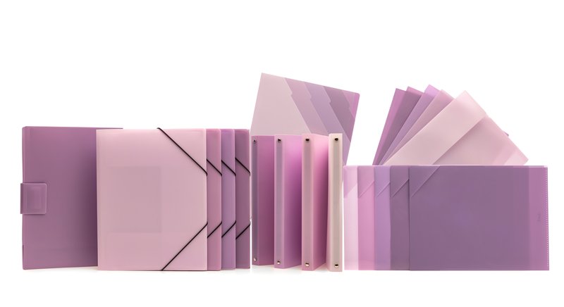 Cartelline con tasca - pp glossy - SFUMATUREdi - 5 sfumature di viola - 30x22 cm - conf. 5 pz