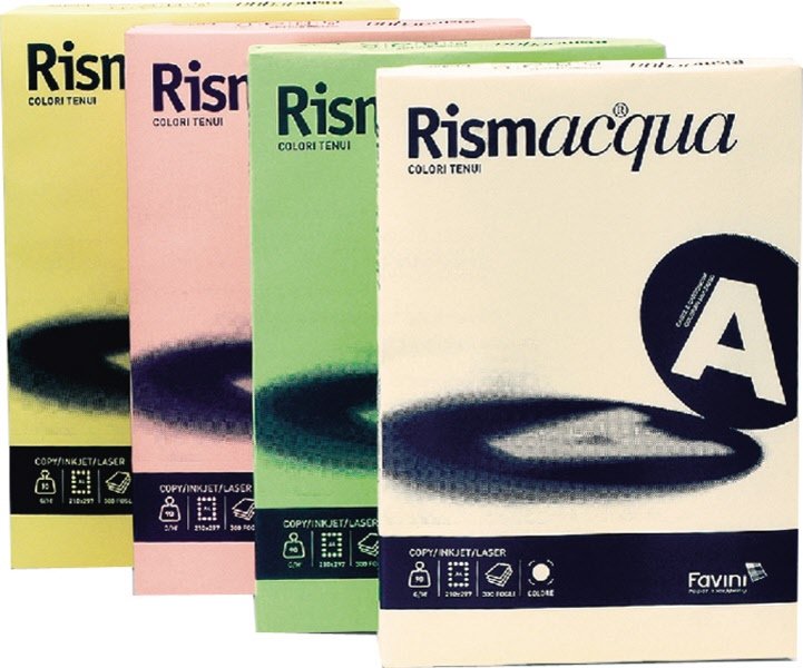 Carta e cartoncini tinte tenui Rismacqua  - A3 - 200 g/mq - 5 assortiti
