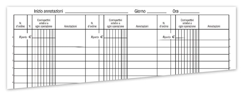Registro di emergenza dei corrispettivi, per mancato o irregolare funzionamento dei Registratori Telematici (RT) ad una aliquota - prenumerato - 46 pagine - 31x24,5 cm