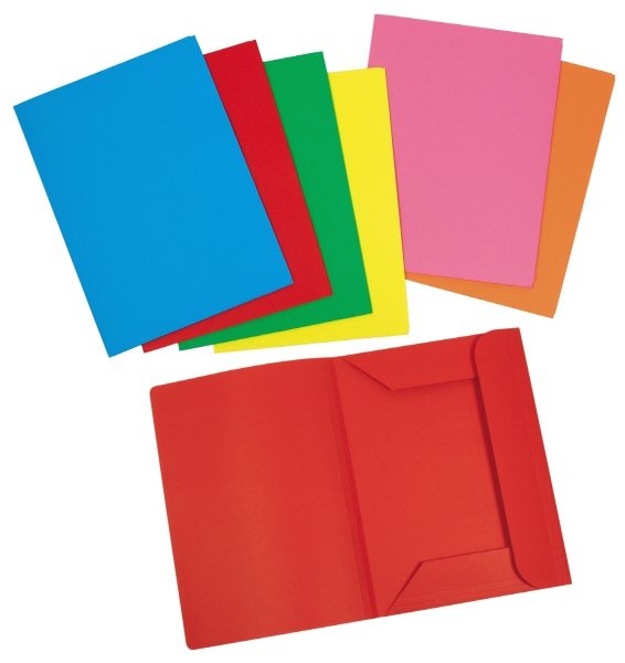 Cartelline 3 lembi Arcobaleno - cartoncino - 190 g/mq - 33,5x24,5 cm - arancio - conf. 20 pz