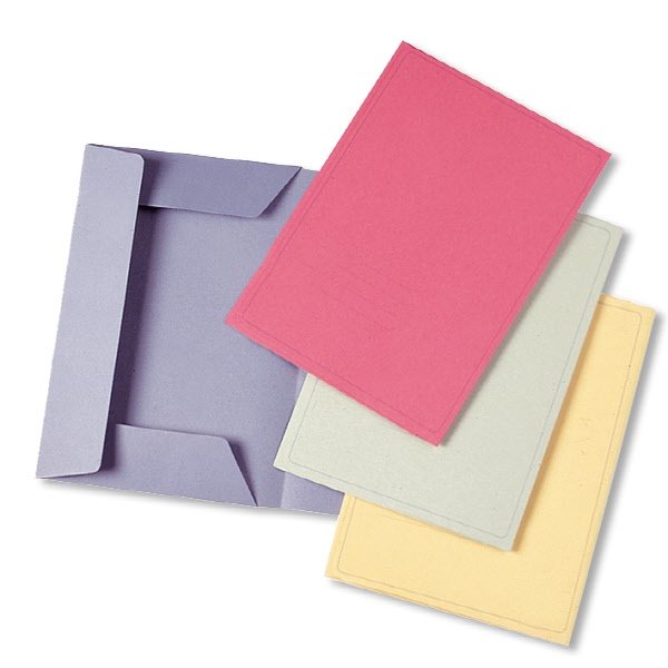 Cartelline 3 lembi Light - cartoncino - 190 g/mq - 33,5x24,5 cm - giallo  - conf. 50 pz