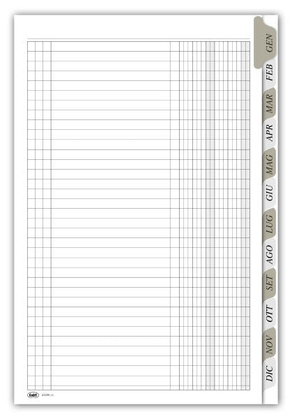 Registro Scadenzario gennaio/dicembre - 10 pagine/mese con spirale - 29,7x21 cm