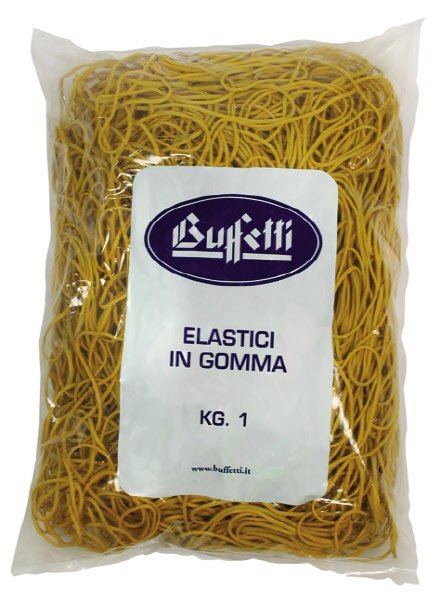 Elastici in gomma gialla - Misura ø 120 x 1,6 mm - busta da 1000g