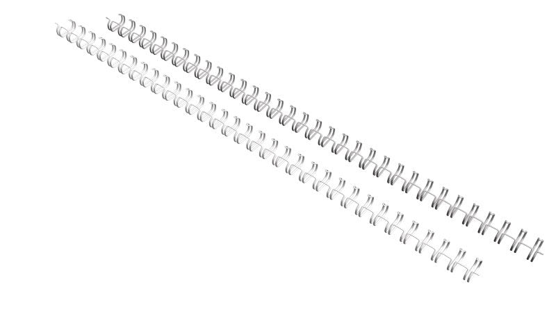 Dorsi metallici a 34 anelli - argento - Dorso 6,4 mm