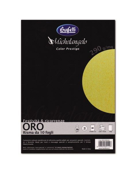 Michelangelo Color Prestige - cartoncini  metallizzati - A4  250 g- oro