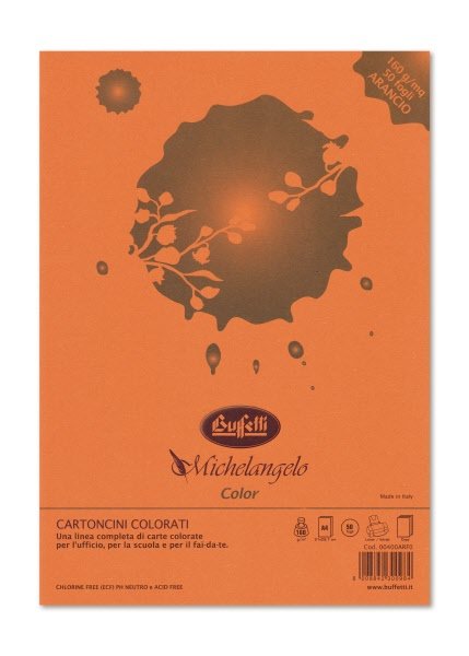 Carta e cartoncini Michelangelo Color  A4 - risma da 50 fogli 80g - colori forti - arancio