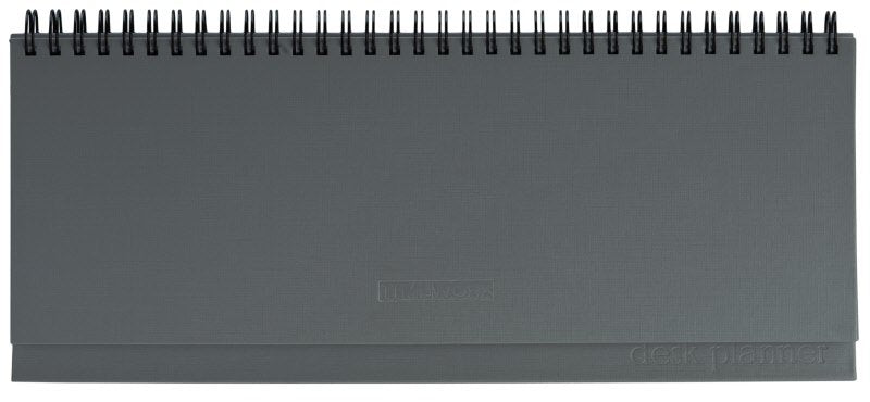 Planner settimanale 12 mesi orizzontale - in sintetico - blocco fisso -  2027 - 29,8x10,5 cm - spirale -  grigio