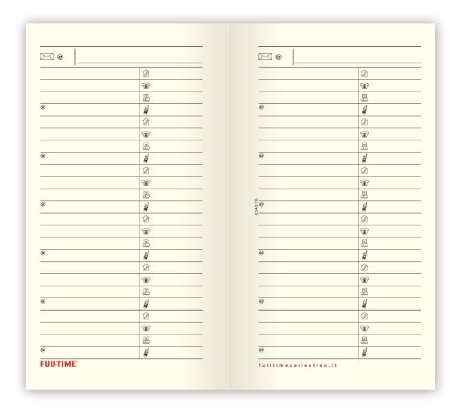 Refill organizer - Fogli per rubrica - carta avorio - formato piccolo -  7,7x12,7 cm