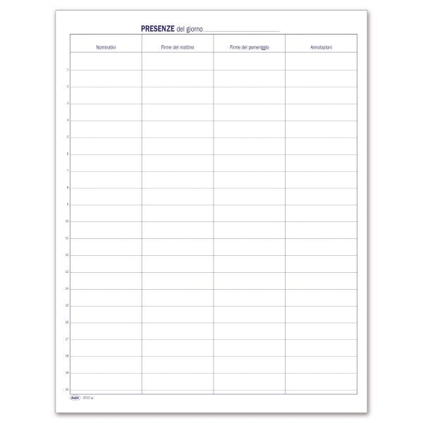 Registro Firme di presenza - 49 pagine - 31x24,5 cm