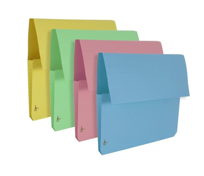 Cartelline con tasca a soffietto - cartoncino - 225 g/mq - 25,5x32,5 cm - azzurro  - conf. 10 pz