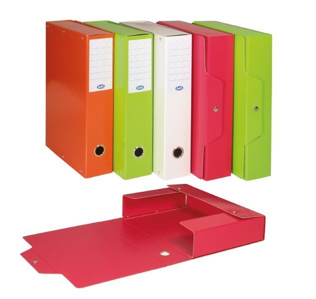 Scatola progetti con bottone - Dorso 12 cm -34x24 cm - verde chiaro
