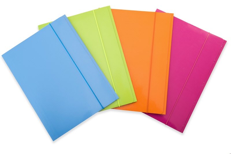 Cartellina con elastico - cartoncino lucido - 33x24 cm - fucsia