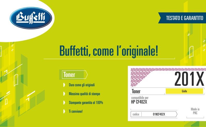 Toner HP - Compatibile 201X CF402X - Giallo - 2.300 pag