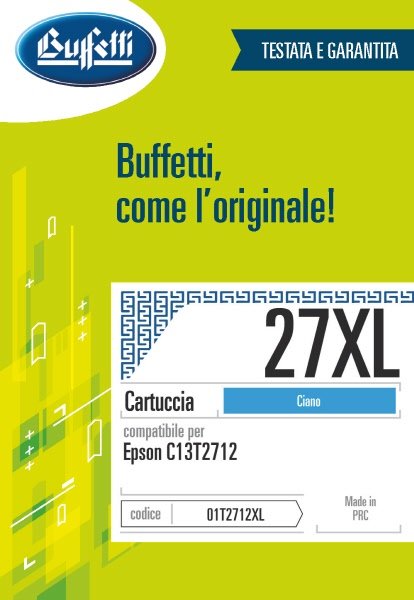 Epson Cartuccia ink jet - Compatibile 27XL C13T271240 - Ciano - 1.100 pag
