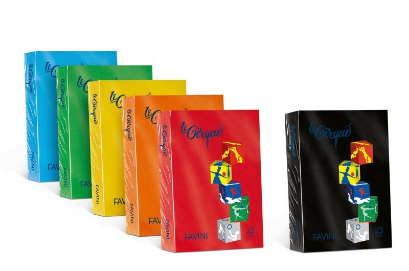 Carta colorata Le Cirque Favini - Colori tenui - 160 g/mq - assortiti 5 colori