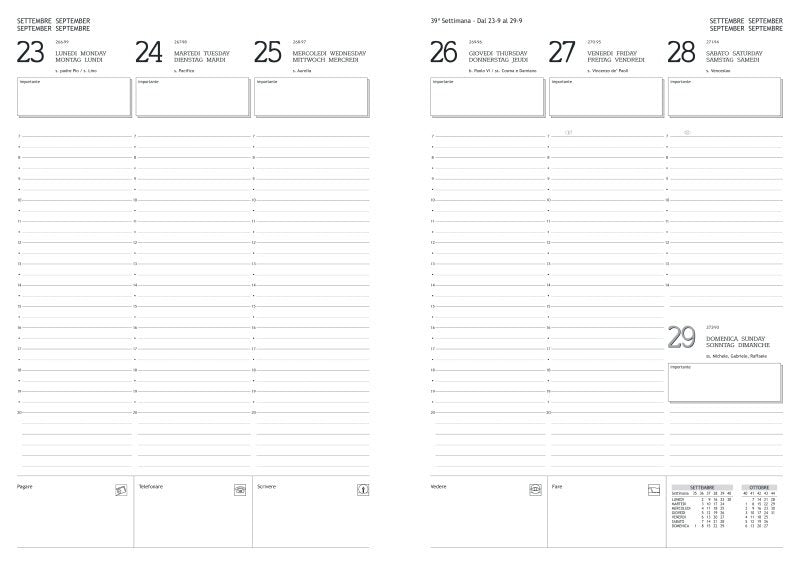 Refill Agenda settimanale carta bianca - 2026 - 21x29,7 cm