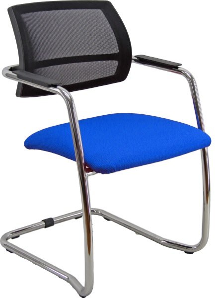 Sedia visitatore Alexa - braccioli inclusi - tessuto - blu