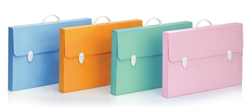 Valigetta portadisegni - polionda - 36,5x56,5 cm - dorso 5,5 cm -  colori assortiti