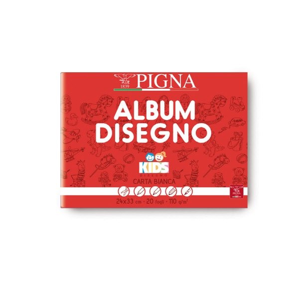 Album Disegno  Kids - Rilegatura Punto Metallico con microperforazione - GE - 110g - 24x33cm