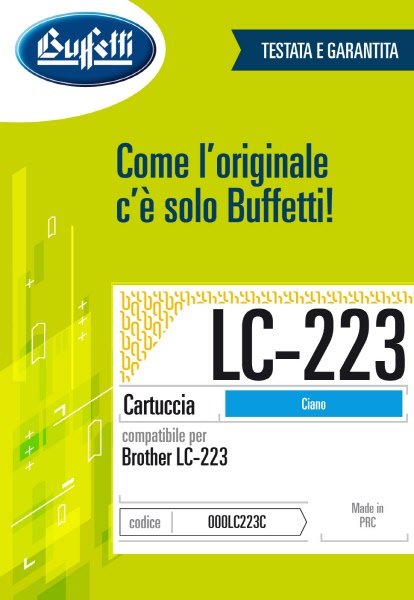 Brother Cartuccia ink jet - Compatibile LC-223 LC-223C  - Ciano - 550 pag