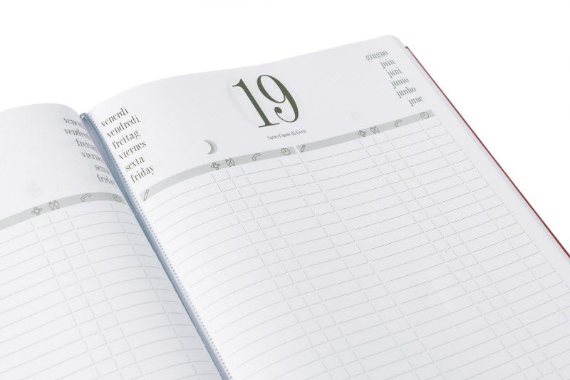Agenda giornaliera 12 mesi per ristoranti - 2026 - 21x29,7 cm - in similpelle - nero