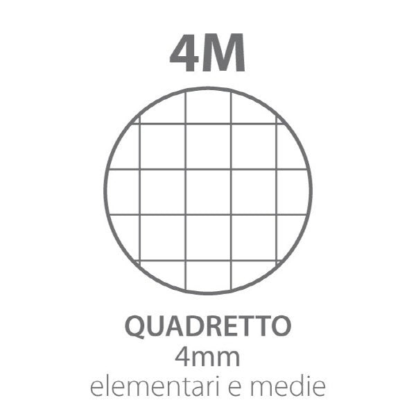 Ricambi Pigna  - Rigatura 4M - Quadretto elementari e medie - 40 fogli - 80 g