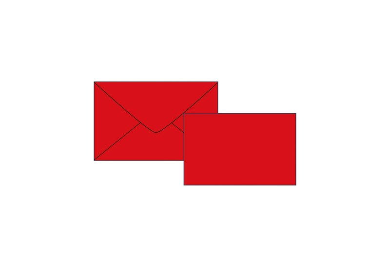 Buste e cartoncini rosso 6,5x10,5 (in scatola pvc)  conf. 100 pz