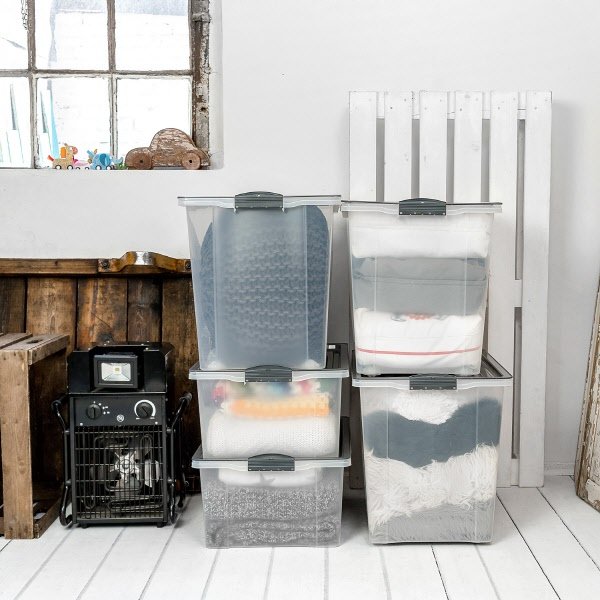 Scatola Ranger 70L - A3 alto con ruote - coperchio grigio