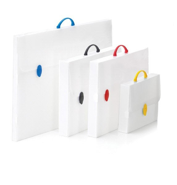 Valigetta portadisegni - polionda - 27x37,5 cm - dorso 5 cm -  bianco - accessori colori assortiti