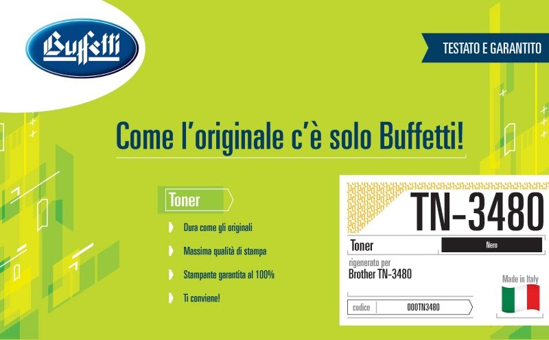 Brother Toner - Compatibile Rigenerato TN-3480 - Nero - 8.000 pag
