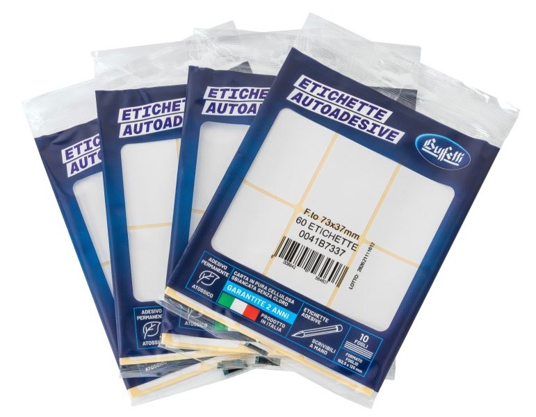 Etichette adesive permanenti multifunzione TAK-TO - 56 x 34 mm - Fogli DIN A5 - 80 etichette