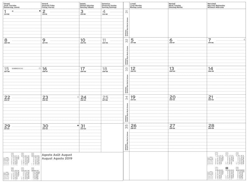 Agenda mensile tavolo 12 mesi - 2027 - 21x29,7 cm - copertina sintetico - interno fisso - blu
