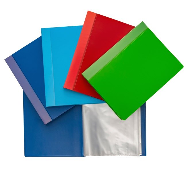 Portalistini dorso rigido  - Polipropilene - 60 buste - 30x22 cm - colori assortiti