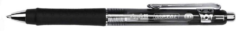 Penna a sfera a scatto Metal - punta media - colore nero