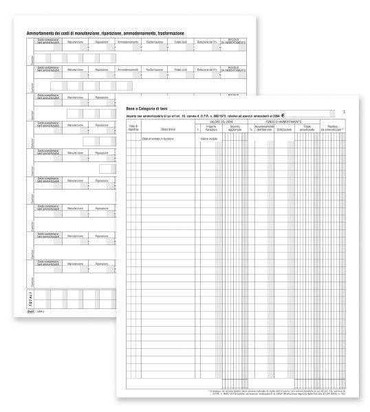 Registro Beni ammortizzabili - 97 pagine prenumerate - 31x24,5 cm
