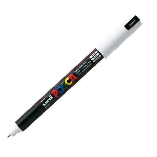 Marcatore Uni Posca a tempera - bianco - Punta tonda - Tratto 0,7 mm