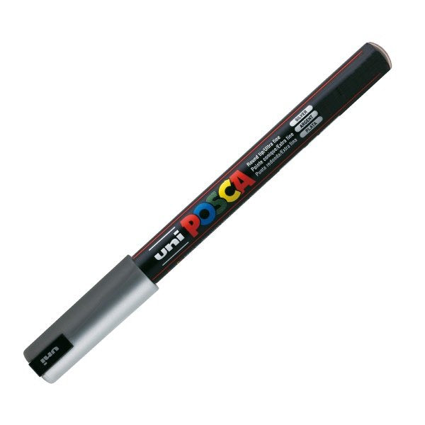 Marcatore Uni Posca a tempera - argento - Punta tonda - Tratto 0,7 mm