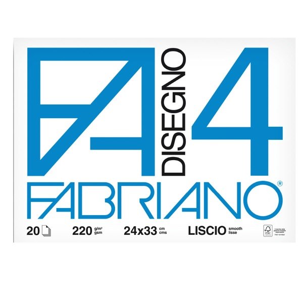 Album da disegno Fabriano Disegno 4 - 24x33 cm - liscio - 20 fogli - 220 g