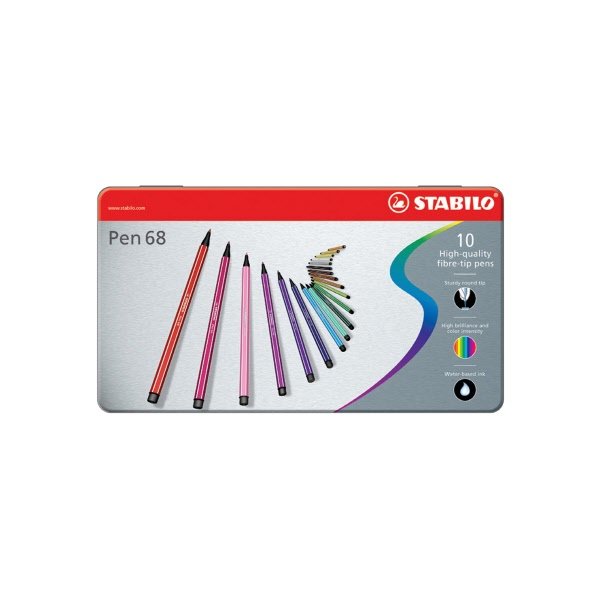 Pennarelli Stabilo Pen 68 in Scatola in metallo - assortiti - 1 mm - da 7 anni - 6810