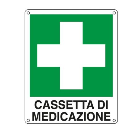 Cartello in alluminio Cassetta di medicazione - F.to: 16x21 cm