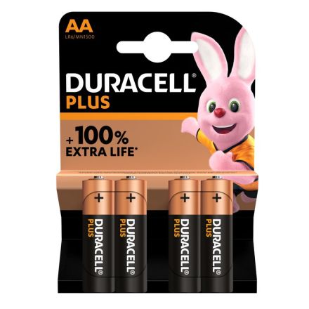 Pile Duracell Plus - stilo - AA - 1,5 V - conf. 4 pile