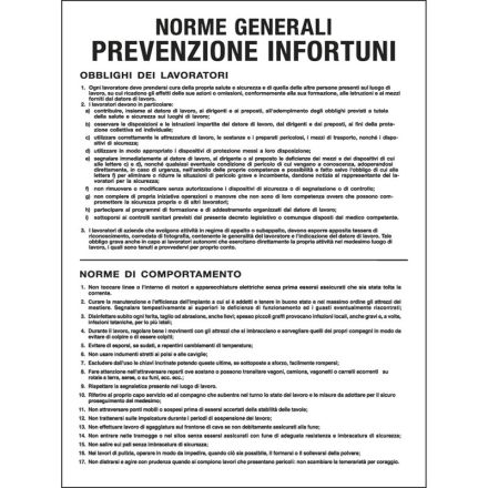 Cartello in in polionda Norme generali prevenzione infortuni - F.to: 50x67 cm