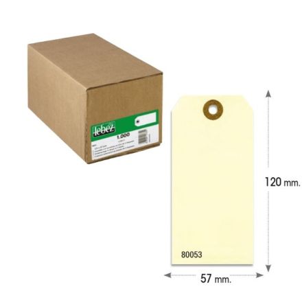 Etichette in cartoncino con foro - 120x60 mm - avana - conf. 1000 pezzi